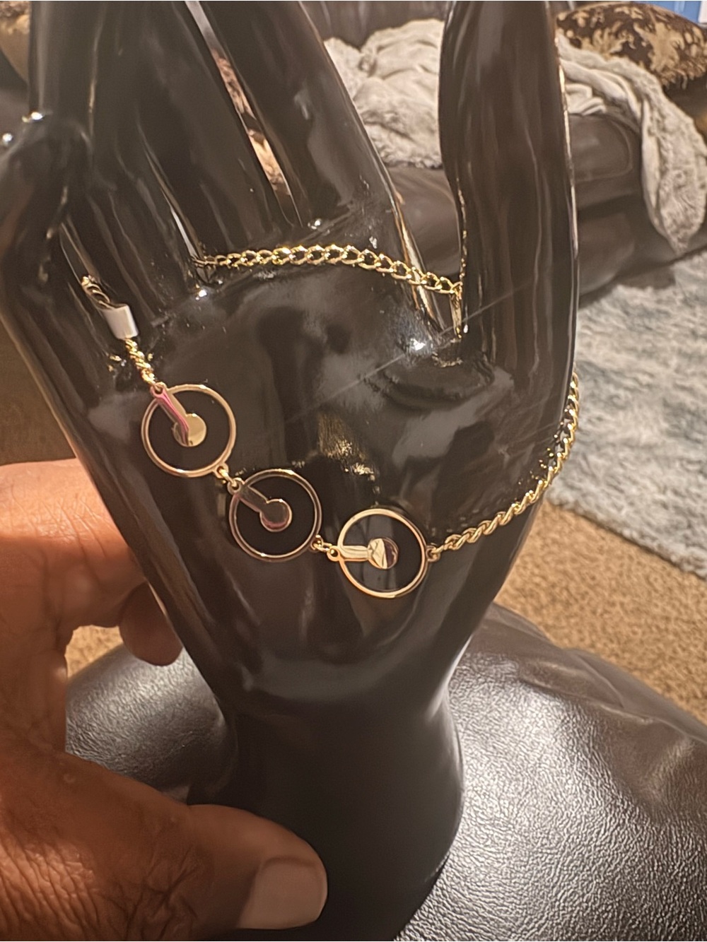 Gold-Tone Linked Circle Chain Necklace - Women's Jewelry